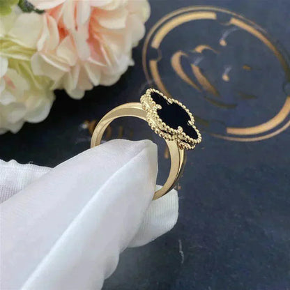 [Select]CLOVER ONYX RING