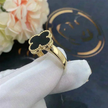 [Select]CLOVER ONYX RING