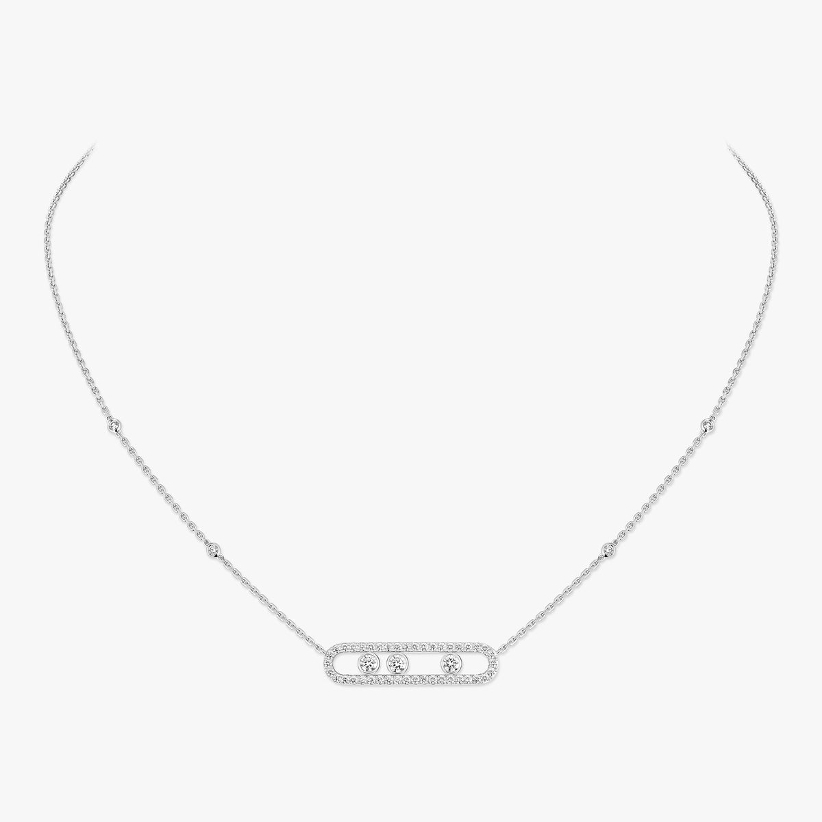 [Select] Move Pave_ Rose Gold Diamond Necklace