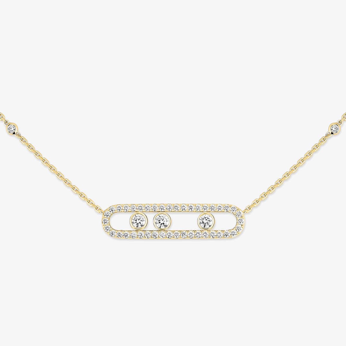 [Select] Move Pave_ Rose Gold Diamond Necklace