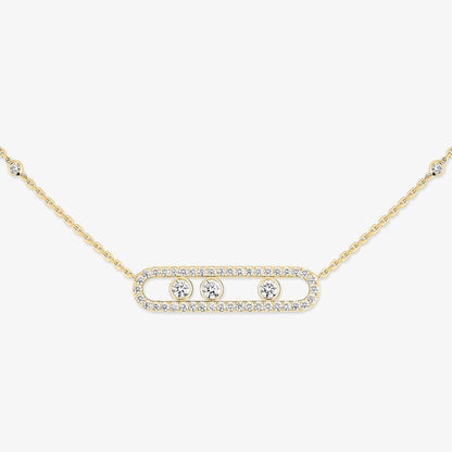 [Select] Move Pave_ Rose Gold Diamond Necklace