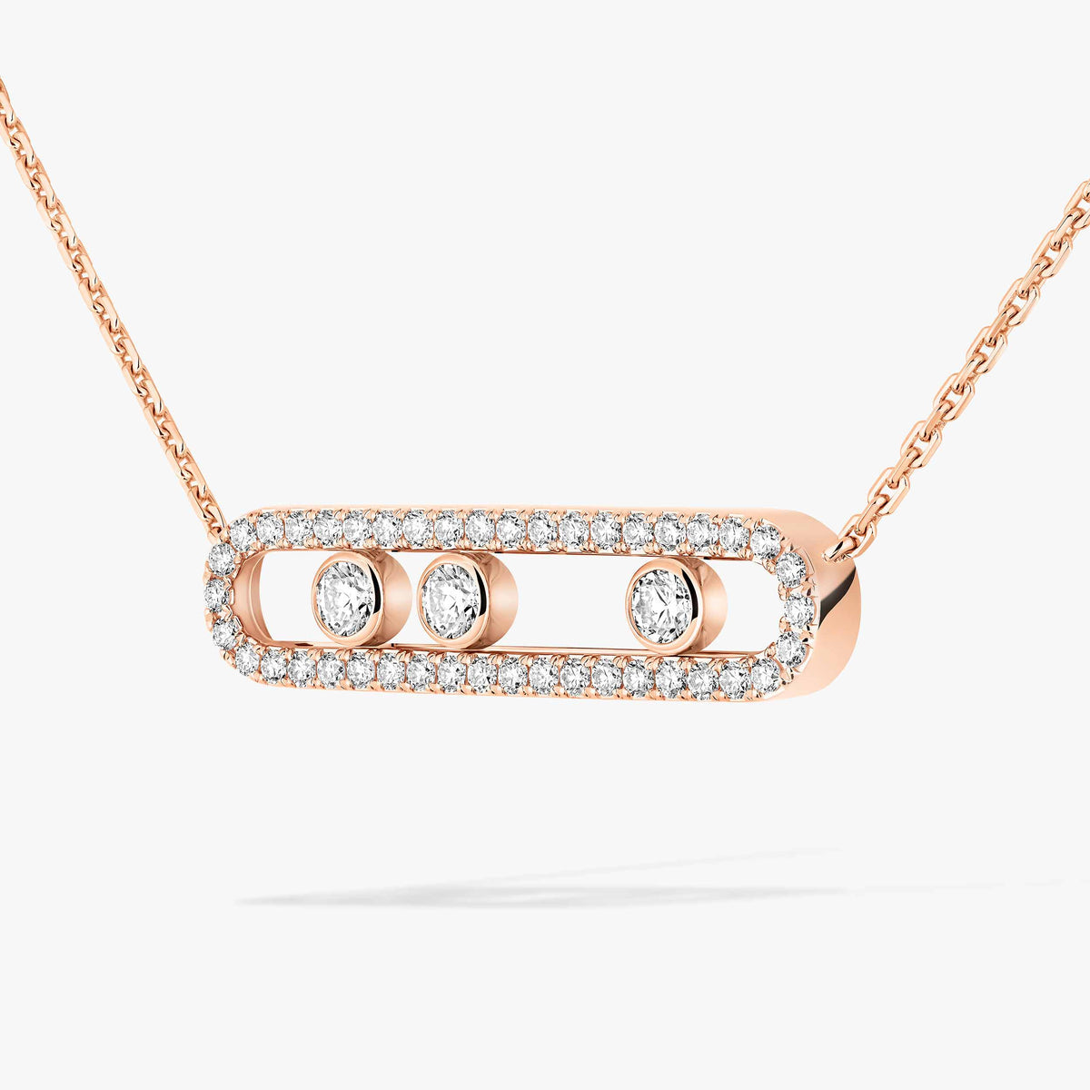 [Select] Move Pave_ Rose Gold Diamond Necklace