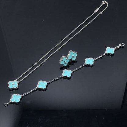 [Select]CLOVER 1 DIAMOND BLUE SKY SILVER EARRINGS