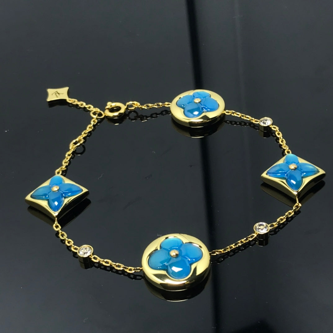 [Select]STAR AND SUN 4 MOTIF BLUE BRACELET