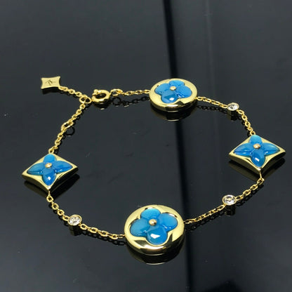 [Select]STAR AND SUN 4 MOTIF BLUE BRACELET