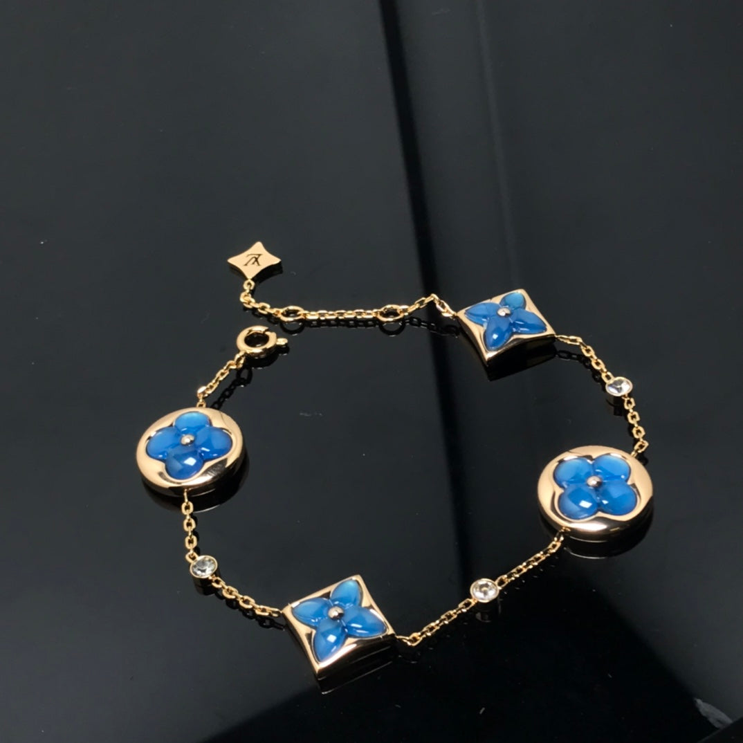 [Select]STAR AND SUN 4 MOTIF BLUE BRACELET