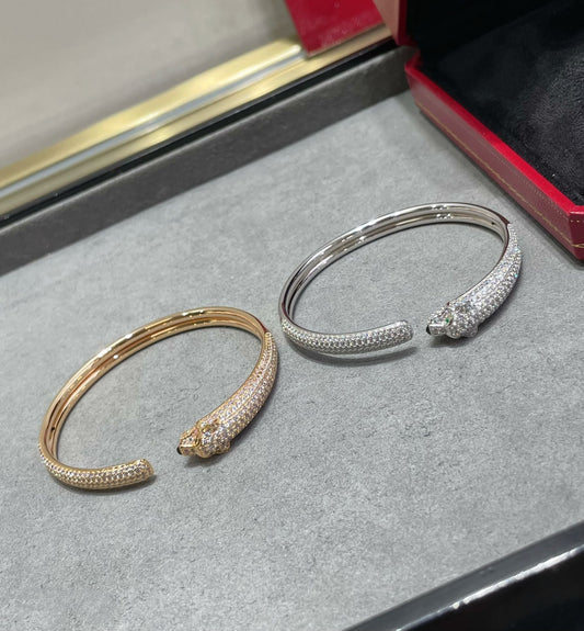 [Select]PANTHERE FULL DIAMOND OPEN BRACELET