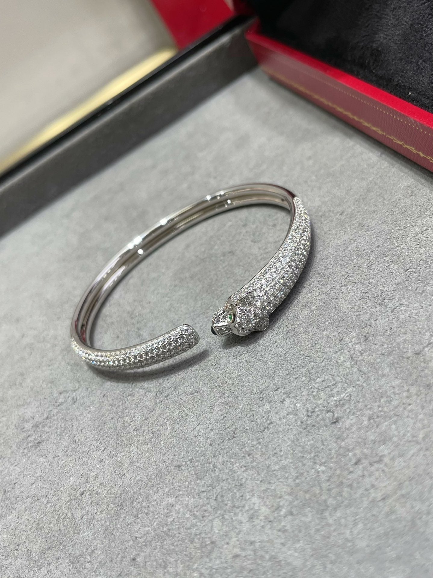 [Select]PANTHERE FULL DIAMOND OPEN BRACELET