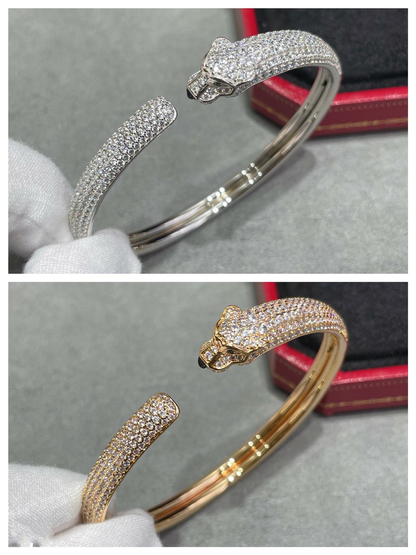 [Select]PANTHERE FULL DIAMOND OPEN BRACELET