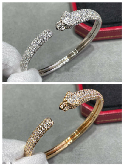 [Select]PANTHERE FULL DIAMOND OPEN BRACELET