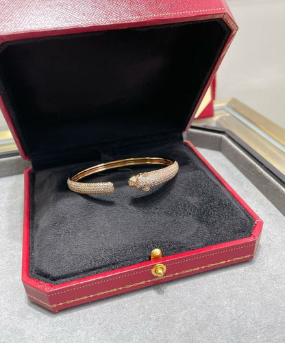 [Select]PANTHERE FULL DIAMOND OPEN BRACELET