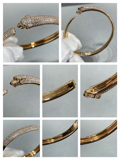 [Select]PANTHERE FULL DIAMOND OPEN BRACELET