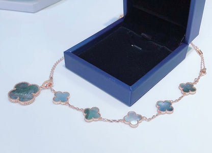 [Select]COMBINED BRACELET 5 MOTIFS AND NECKLACE DARK MOP Select GOLD