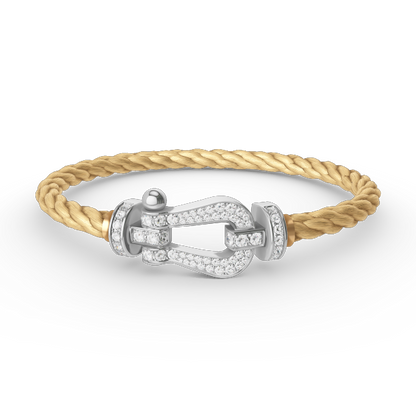 [Select]FORCE LARGE HORSESHOE FULL DIAMOND BRACELET SILVER