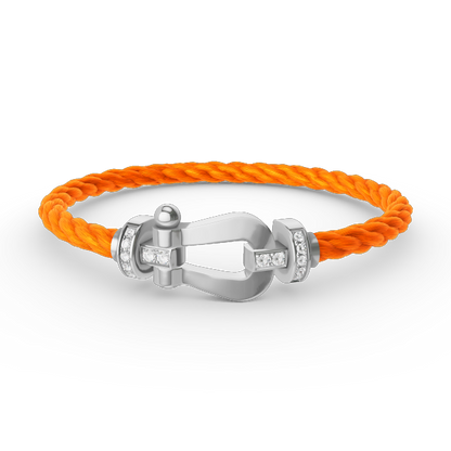 [Select]FORCE LARGE HORSESHOE HALF DIAMOND BRACELET SILVER