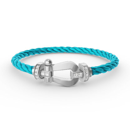 [Select]FORCE LARGE HORSESHOE HALF DIAMOND BRACELET SILVER