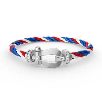 [Select]FORCE LARGE HORSESHOE HALF DIAMOND BRACELET SILVER