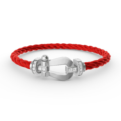 [Select]FORCE LARGE HORSESHOE HALF DIAMOND BRACELET SILVER