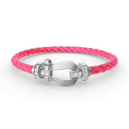 [Select]FORCE LARGE HORSESHOE HALF DIAMOND BRACELET SILVER