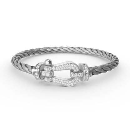 [Select]FORCE LARGE HORSESHOE FULL DIAMOND BRACELET SILVER