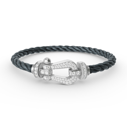 [Select]FORCE LARGE HORSESHOE FULL DIAMOND BRACELET SILVER
