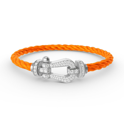 [Select]FORCE LARGE HORSESHOE FULL DIAMOND BRACELET SILVER