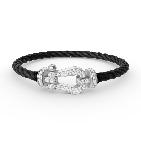 [Select]FORCE LARGE HORSESHOE FULL DIAMOND BRACELET SILVER