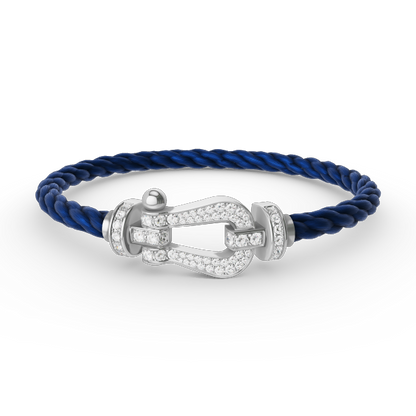 [Select]FORCE LARGE HORSESHOE FULL DIAMOND BRACELET SILVER