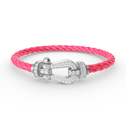 [Select]FORCE LARGE HORSESHOE FULL DIAMOND BRACELET SILVER