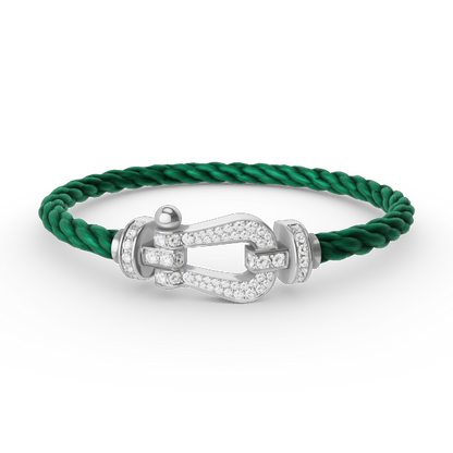 [Select]FORCE LARGE HORSESHOE FULL DIAMOND BRACELET SILVER