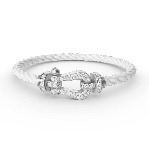 [Select]FORCE LARGE HORSESHOE FULL DIAMOND BRACELET SILVER