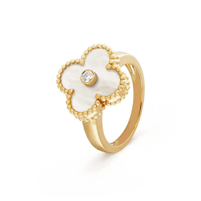 [Select]CLOVER PINK MOP RING GOLD DIAMOND